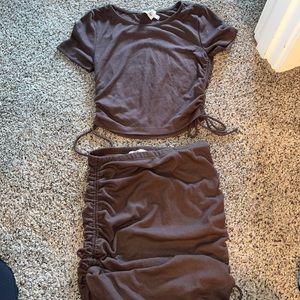 Princess Polly Brown Tee & Skirt Set